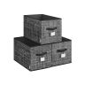 Rinkinys iš 3 dėžių 50x30x30cm., juodos spalvos