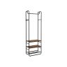 Viršutinių drabužių kabykla ir batų suoliuku HSR81BX 58 x 28 x 181 cm., rudos/juodos spalvos