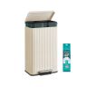 SONGMICS 50 l kitchen trash can with pedal, White, 40.3 × 62.5 × 33.6 cm
