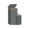 SONGMICS laundry basket, 100 l, with lid and removable bag, Grey, 42 × 32 × 75 cm