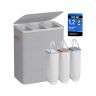 SONGMICS laundry basket, 2 compartments, 170 l, 56 × 40 × 75 cm
