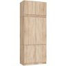 Spinta AkordV2 S90, 6 durų ir 6 lentynų, rudos spalvos, 90 × 235 × 51 cm