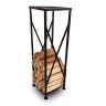 Stovas malkoms Bituxx, juodos spalvos, 37 × 111 × 37 cm