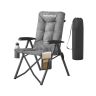 Folding camping chair with adjustable backrest 95°-150°, black