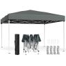 Folding pavilion 3 x 3 m, dark gray, with sun protection