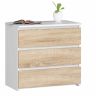 Naktinė spintelė NORE CL3 60 cm., balta/ąžuolo spalvos
