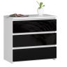 Naktinė spintelė NORE CL3 60 cm., balta/juoda