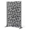 Metalinė lauko privatumo užtvara, 47x76", 3 panelių, juoda