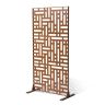 Metalinė lauko privatumo užtvara, 3 panelių, 47x76", ruda