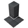 Sujungiamos tamsiai pilkos plastikinės terasos plytelės, 36 vnt., 11,6" x 11,6"