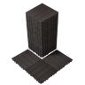 Sujungiamos plastikinės terasos plytelės, 36 vnt., 11,6" x 11,6", tamsiai rudos