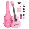 Klasikinė gitara 780 mm su priedais, medinė, rožinė, pradedantiesiems