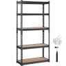 Reguliuojamas 5 pakopų metalinis sandėliavimo lentynų blokas, juodas, 30x12x60 colių
