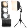 Softbox šviestuvo komplektas 40x40 cm, reguliuojamas, 3000–6500 K