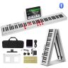 Sulankstomas 88 klavišų skaitmeninis pianinas, baltas, bluetooth, MIDI