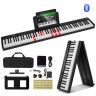 Sulankstomas 88 klavišų skaitmeninis pianinas su bluetooth ir MIDI, juodas