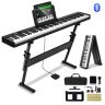88 klavišų sulankstomas skaitmeninis pianinas bluetooth MIDI, juodas