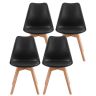 VASAGLE Dining Chairs, 4 pcs, Black, 46.5 × 57 × 79 cm