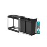SONGMICS Kitchen Trash Can, 2 × 15 l, Black, 48.6 × 25.4 × 44 cm