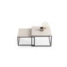 Betono dizaino kavos staliukas Twin 70x70x42cm / 60x60x36 cm, baltos spalvos