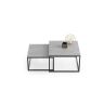 Betono dizaino kavos staliukas Twin 70x70x42cm / 60x60x36 cm, pilkos spalvos