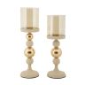 Glassy candlesticks, 2 pcs, Ø 10 × 32–36 cm