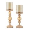 Glassy candlesticks, 2 pcs, Ø 10 × 32–36 cm