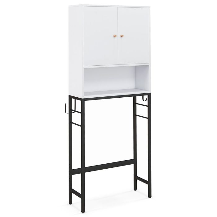 Шкаф для ванной 63x23x165,5см, бело-черный