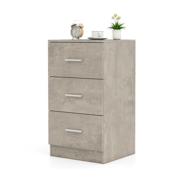 Прикроватная тумбочка 37x34x66,5см, серого цвета
