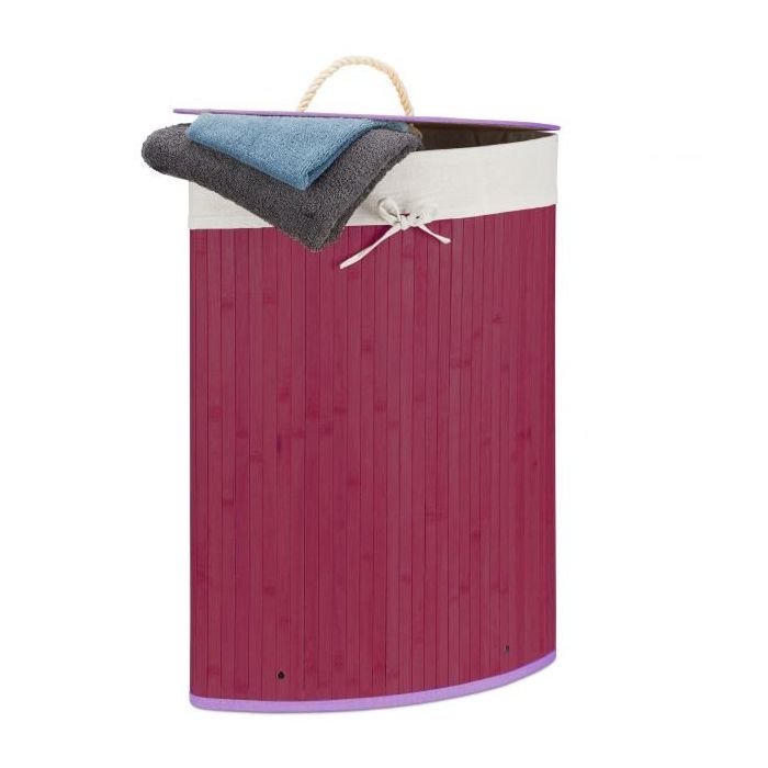 Корзина для белья 65x49,5x37 см, 60 л, фиолетово-белая