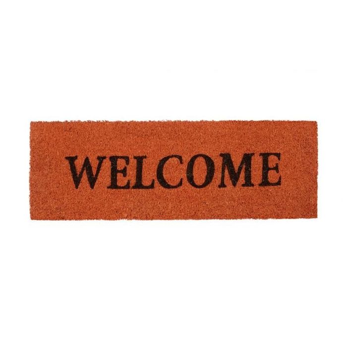 Придверный коврик "Welcome" 75х25 см., оранжевый цвет.