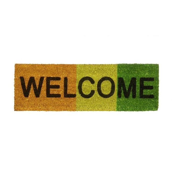 Придверный коврик "Welcome" 75х25 см., цвета оранжевый/желтый/зеленый