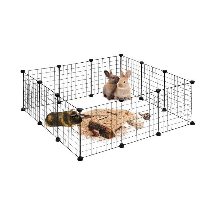 Забор для грызунов 37х110х110см., цвет черный.