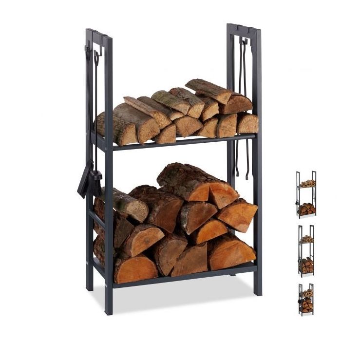 Stovas malkoms 100x60x30cm., tamsiai pilkos spalvos