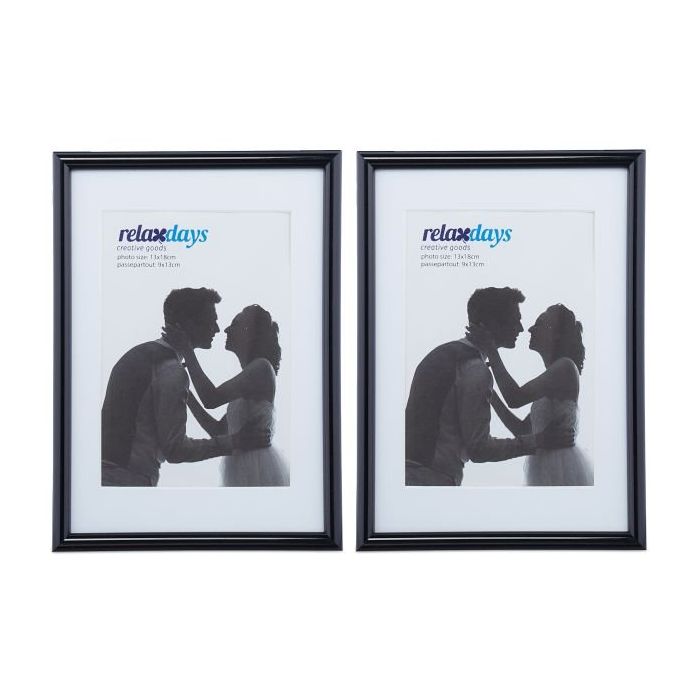 Rinkinys iš 2 nuotraukų rėmelių 19x14x2cm., juodos/baltos spalvos