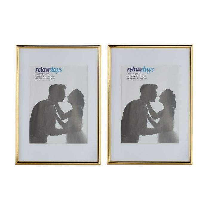 Rinkinys iš 2 nuotraukų rėmelių 31x21x2cm., auksinės/baltos spalvos