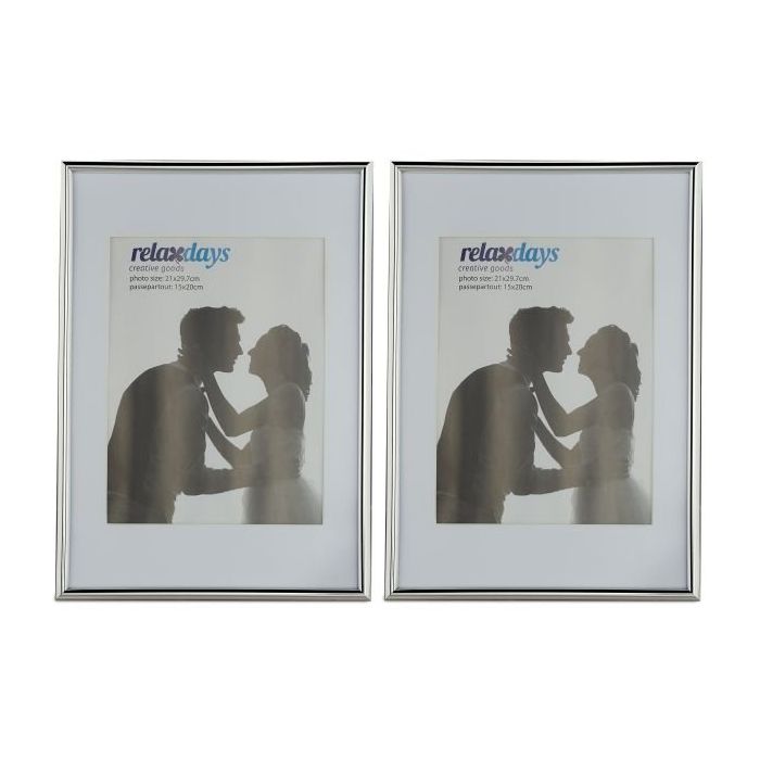 Rinkinys iš 2 nuotraukų rėmelių 30,5x22x2cm., sidabrinės/baltos spalvos