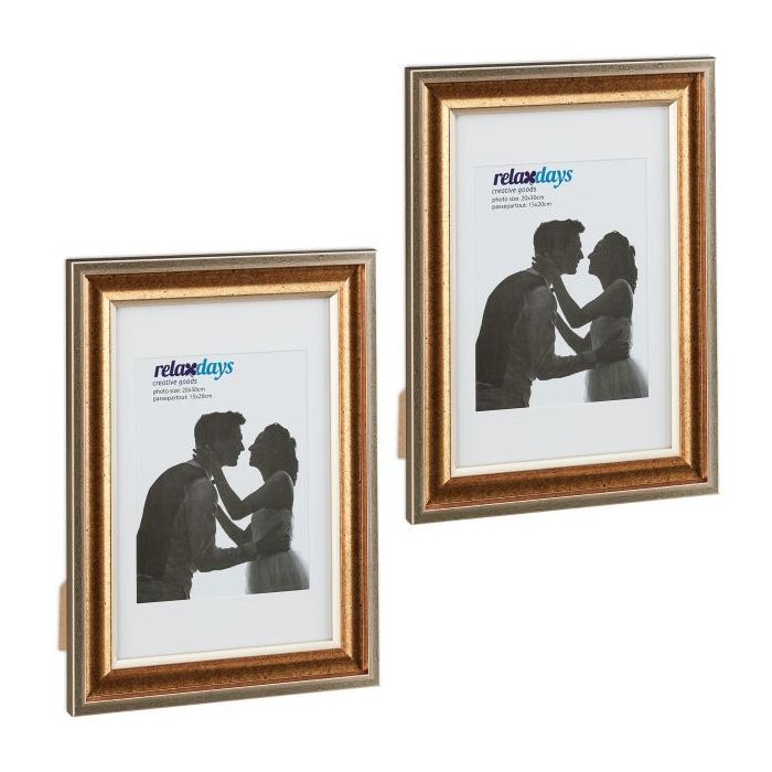 Rinkinys iš 2 nuotraukų rėmelių 36,5x26,5x2cm., auksinės spalvos