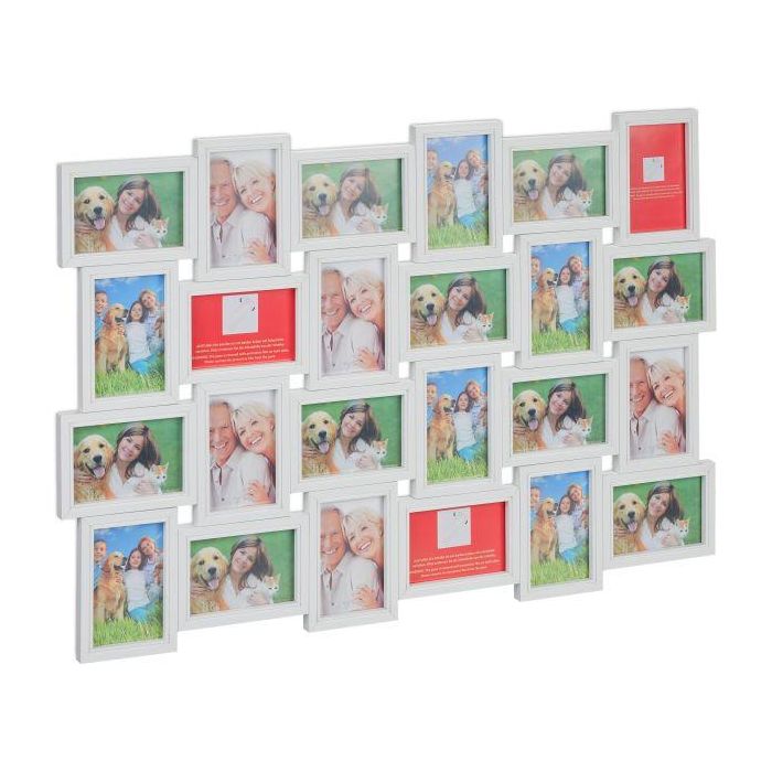 Коллаж из 24 фотографий 61,5x91x2см., белый