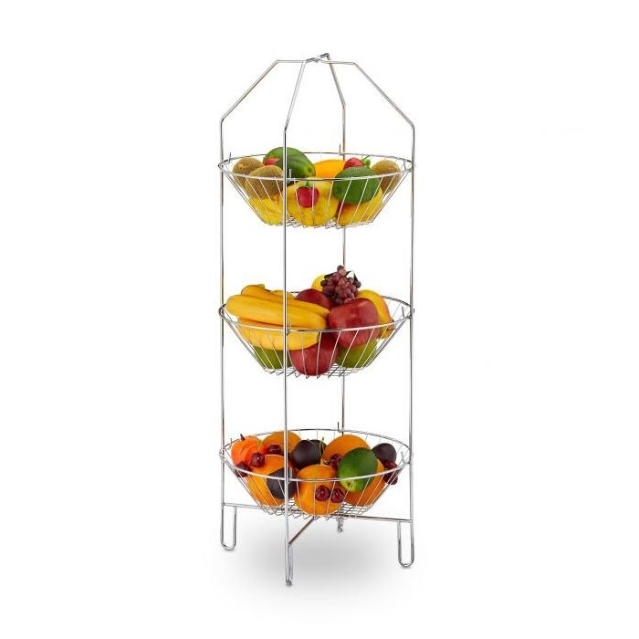 Корзина для фруктов 80х33х32см., цвет серебра.