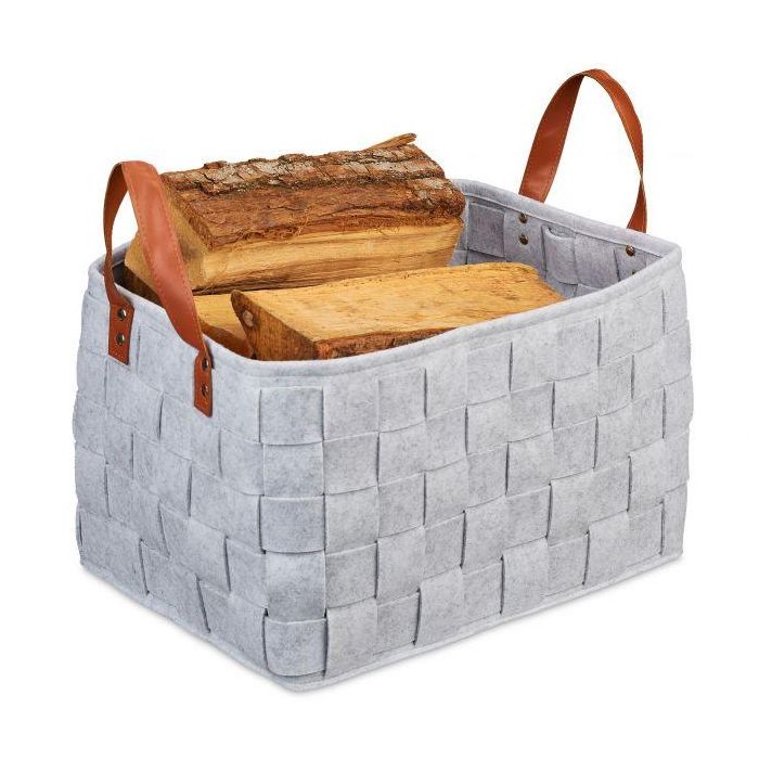 Сумка складная с ручками 26х40х30см., серая/коричневая.