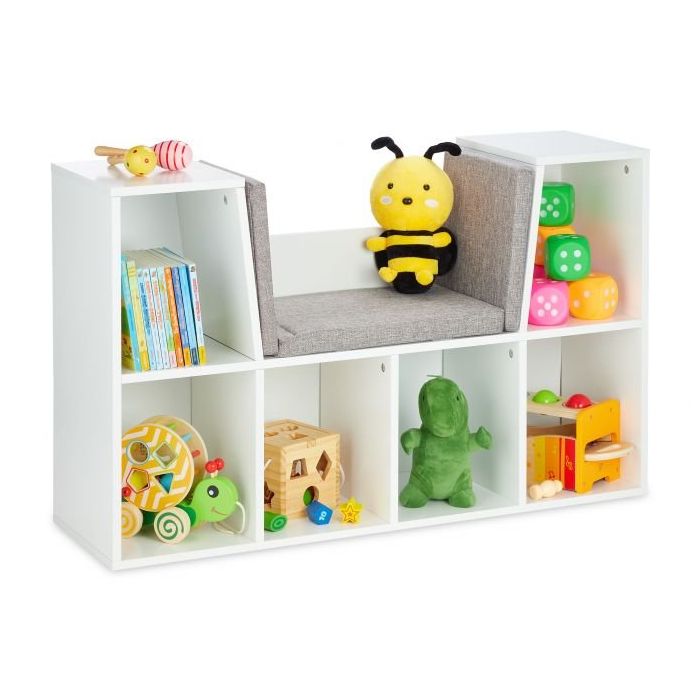 Книжная полка 63x103x30см., серый/белый