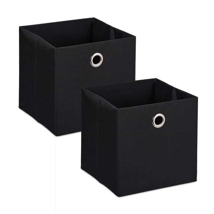 Набор из 2 коробок для хранения 30,5x30,5x30,5см., черный/серебристый.