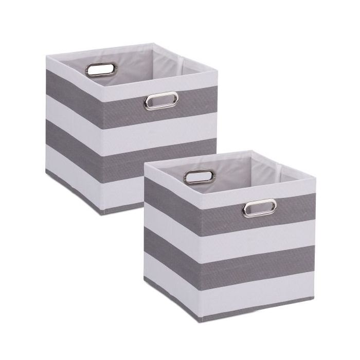 Набор из 2 коробок для хранения 30,5x30,5x30см., серый/белый.