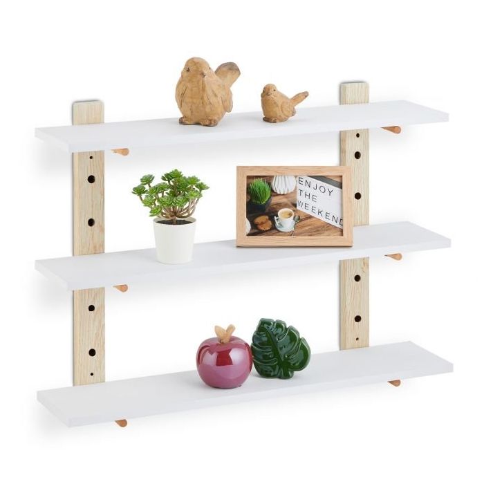 Полка кухонная настенная 48x60x15см., белый/светло-коричневый