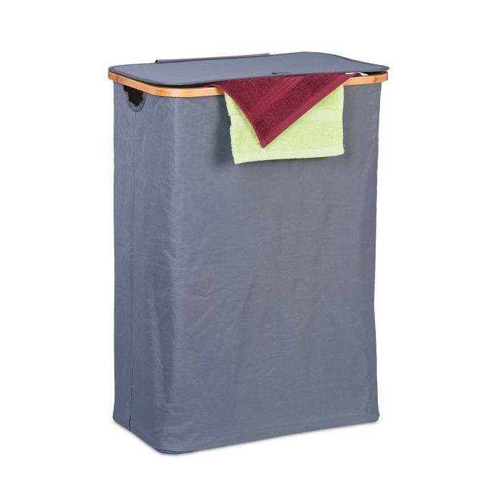 Корзина для белья 75x54x34 см, 105 л, серая/светло-коричневая
