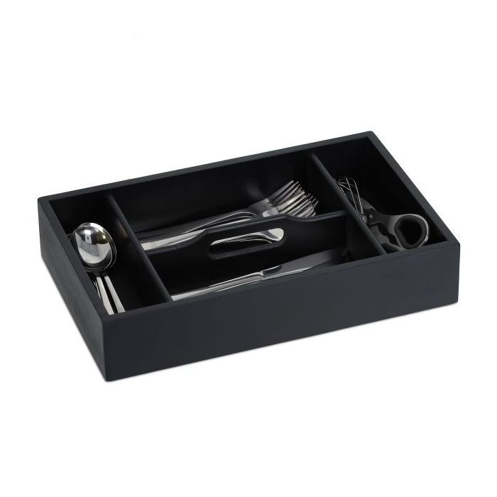 Stalo įrankių padėklas 7x37x23cm., juodos spalvos