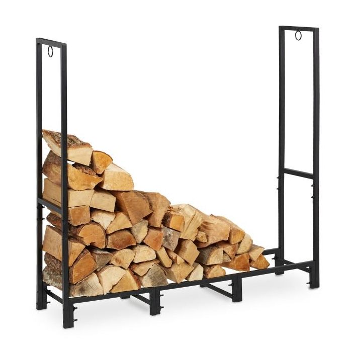 Stovas malkoms 116x121x30,5cm., juodos spalvos