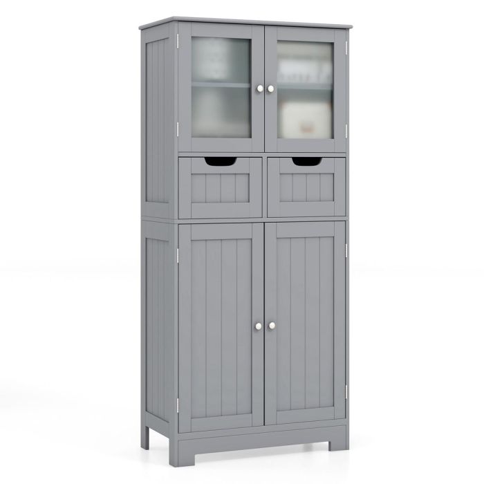 Тумба для ванной 60x30x128см, серого цвета
