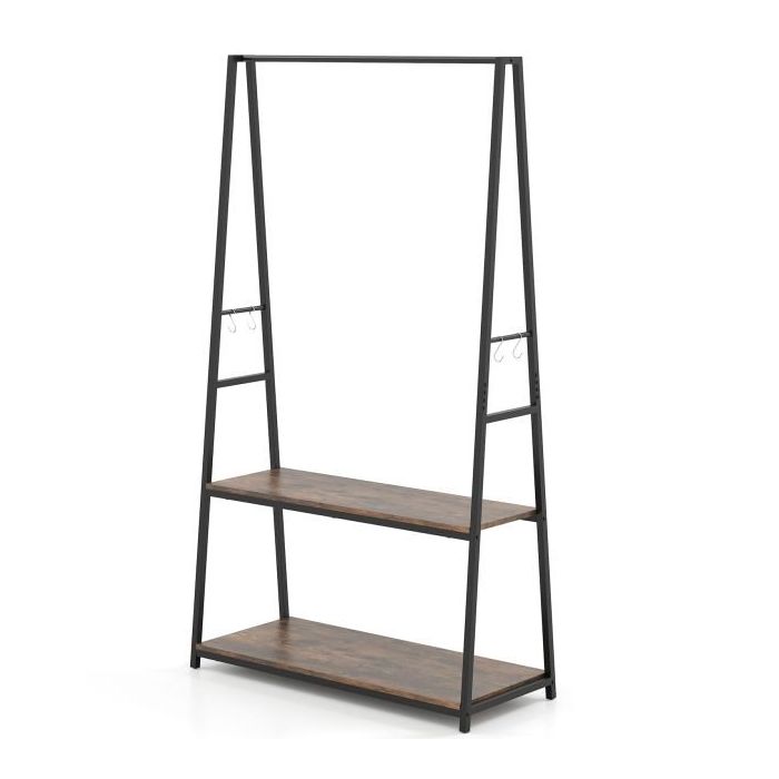 Drabužių kabykla 94x40x171cm., juodos/rudos spalvos